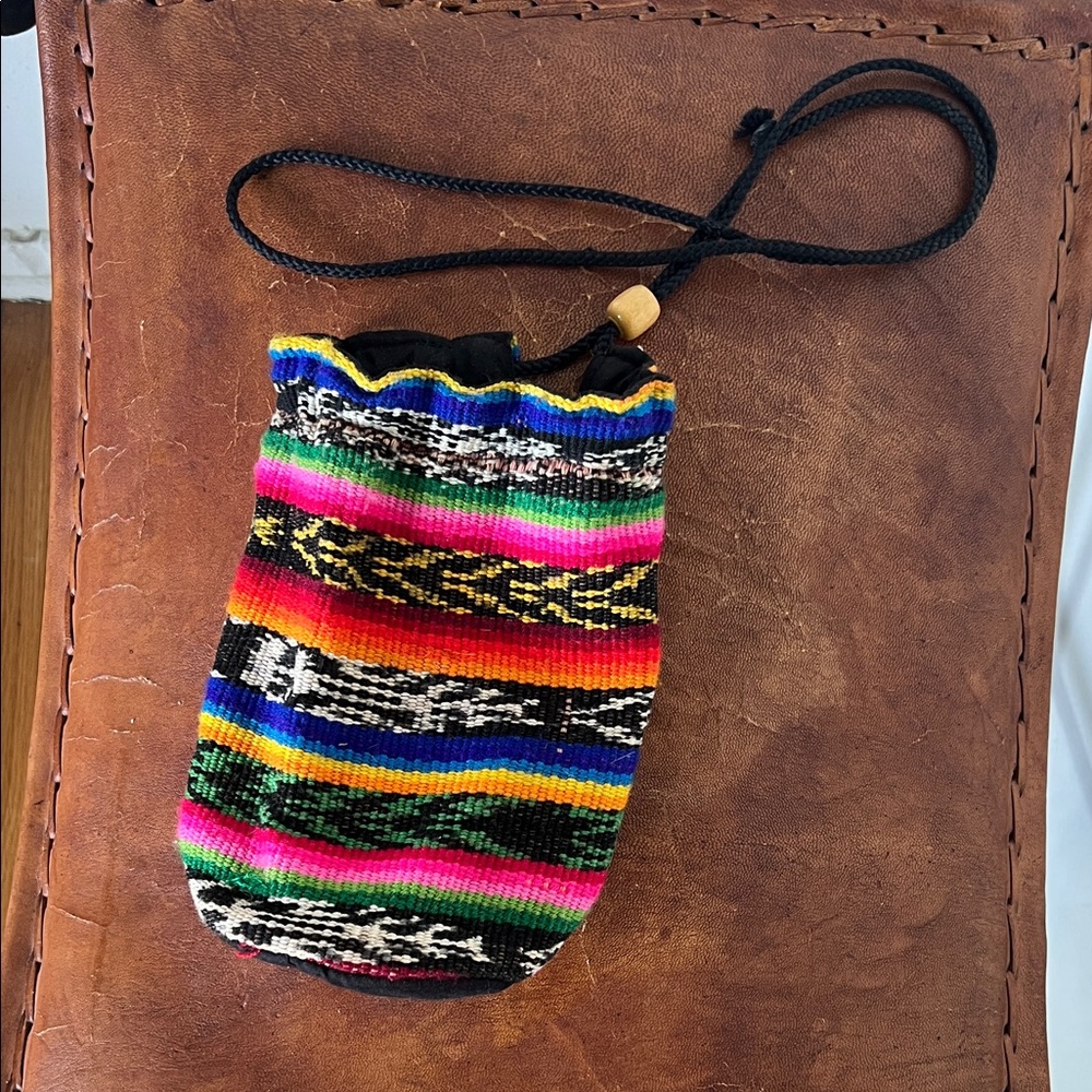 Colorful Woven Drawstring Bag/Pouch